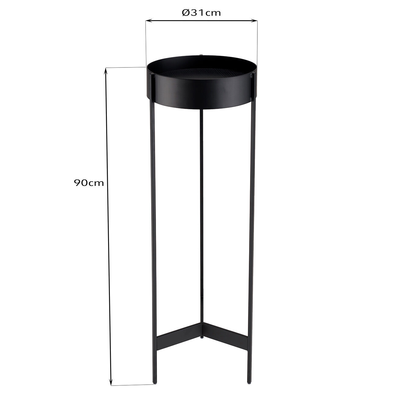 Macabane Sellette ronde / porte-plantes Gm Daly noir - 31x31x90 cm