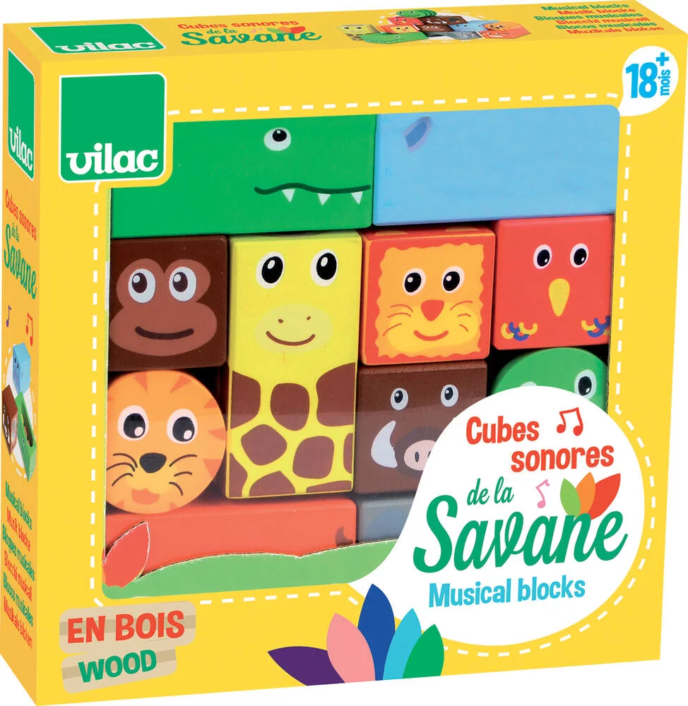 CUBES SONORES DE LA SAVANE EN BOIS