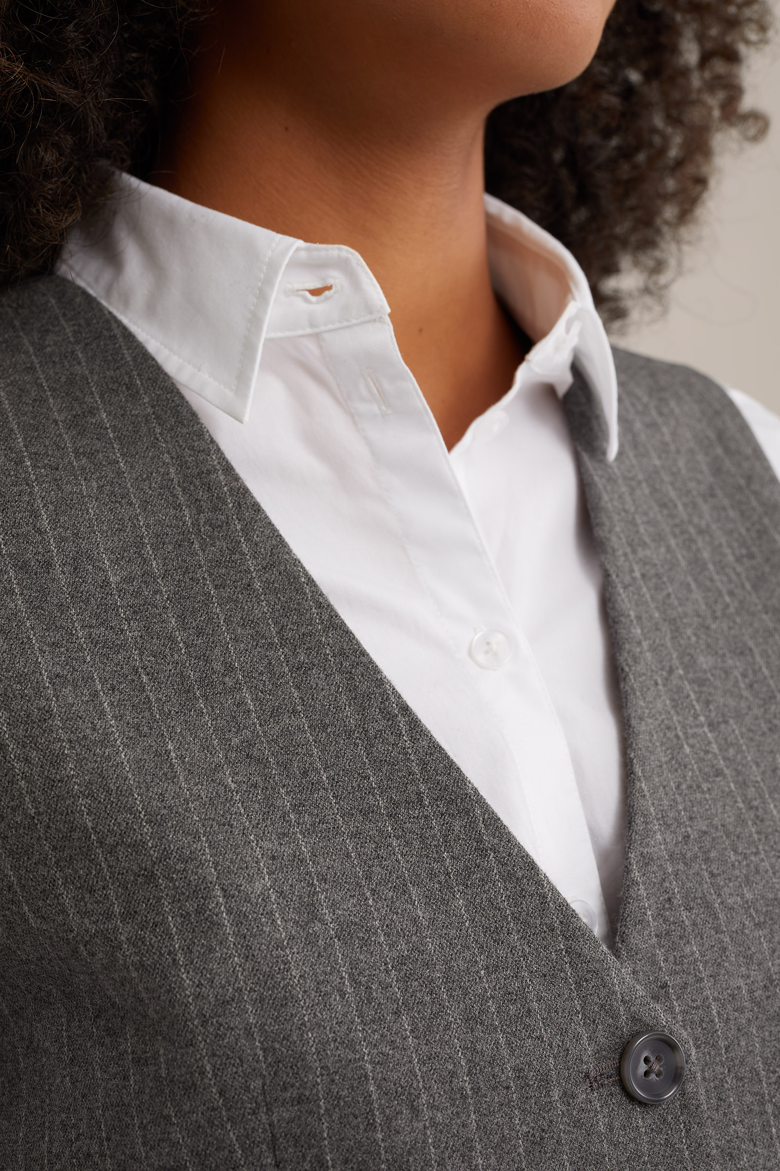 slim fit gestreept gilet WE Fashion Lichtgrijs