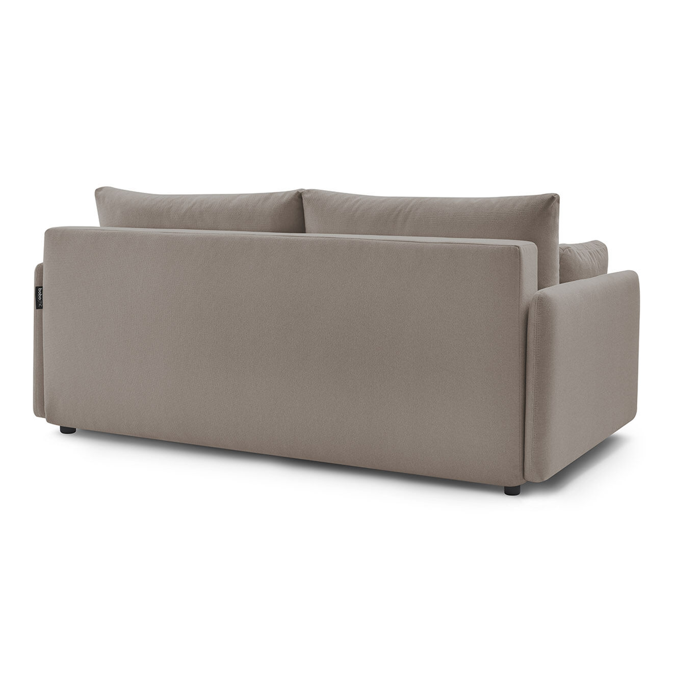 Bobochic Canapé droit convertible coffre marcel tissu lisse taupe - 211x100x86 cm