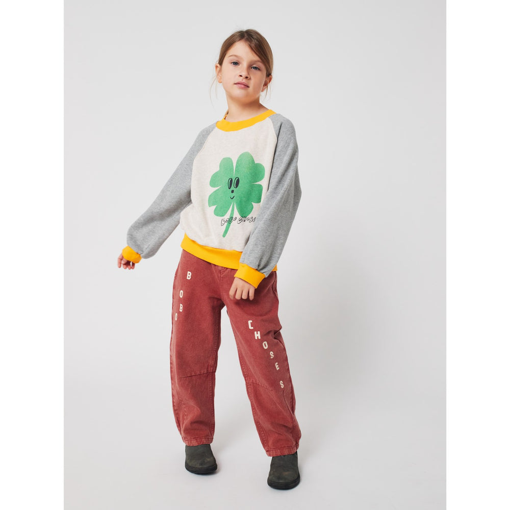 Køb Bobo Choses Heather Grey Lucky Clover Ranglan Sweatshirt