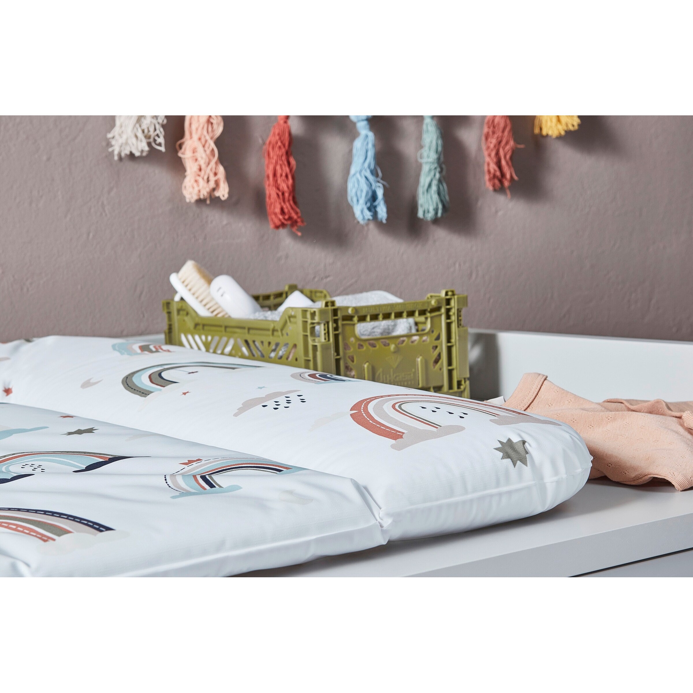 Rotho Babydesign Wickelauflage 72x85 cm weiß / Boho Rainbow