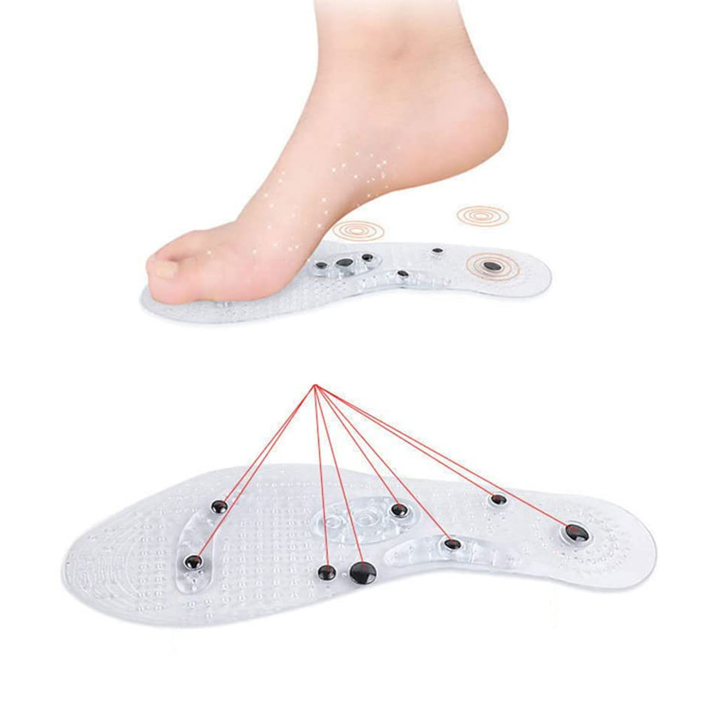 (1 Paar) Gr. 41-44 Magnetische Schuhsohlen Massage Einlegesohlen - Transparent