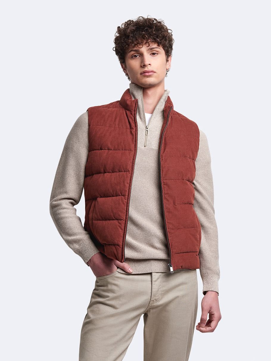 Gilet sans manche zippé col montant