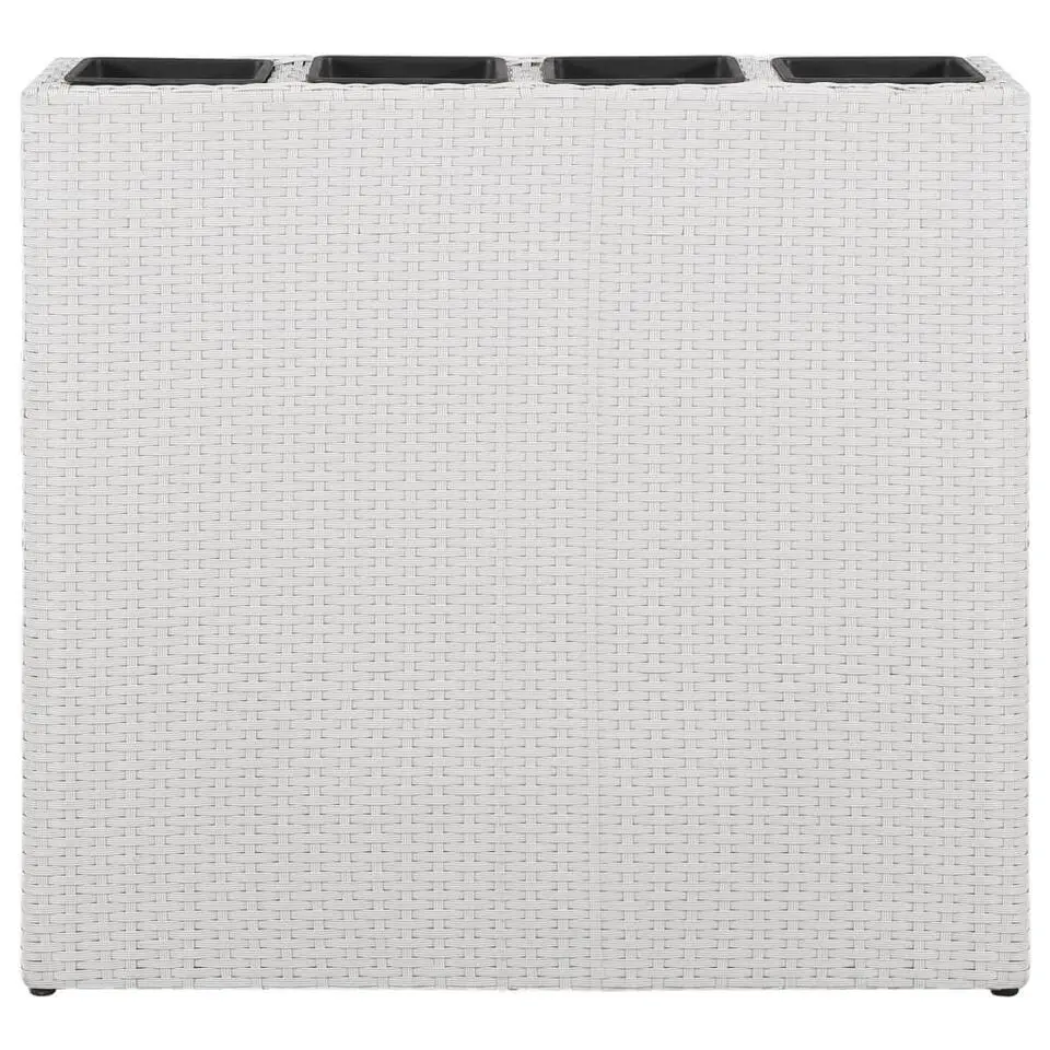 vidaXL - Verhoogde Plantenbak - Wit - Poly rattan