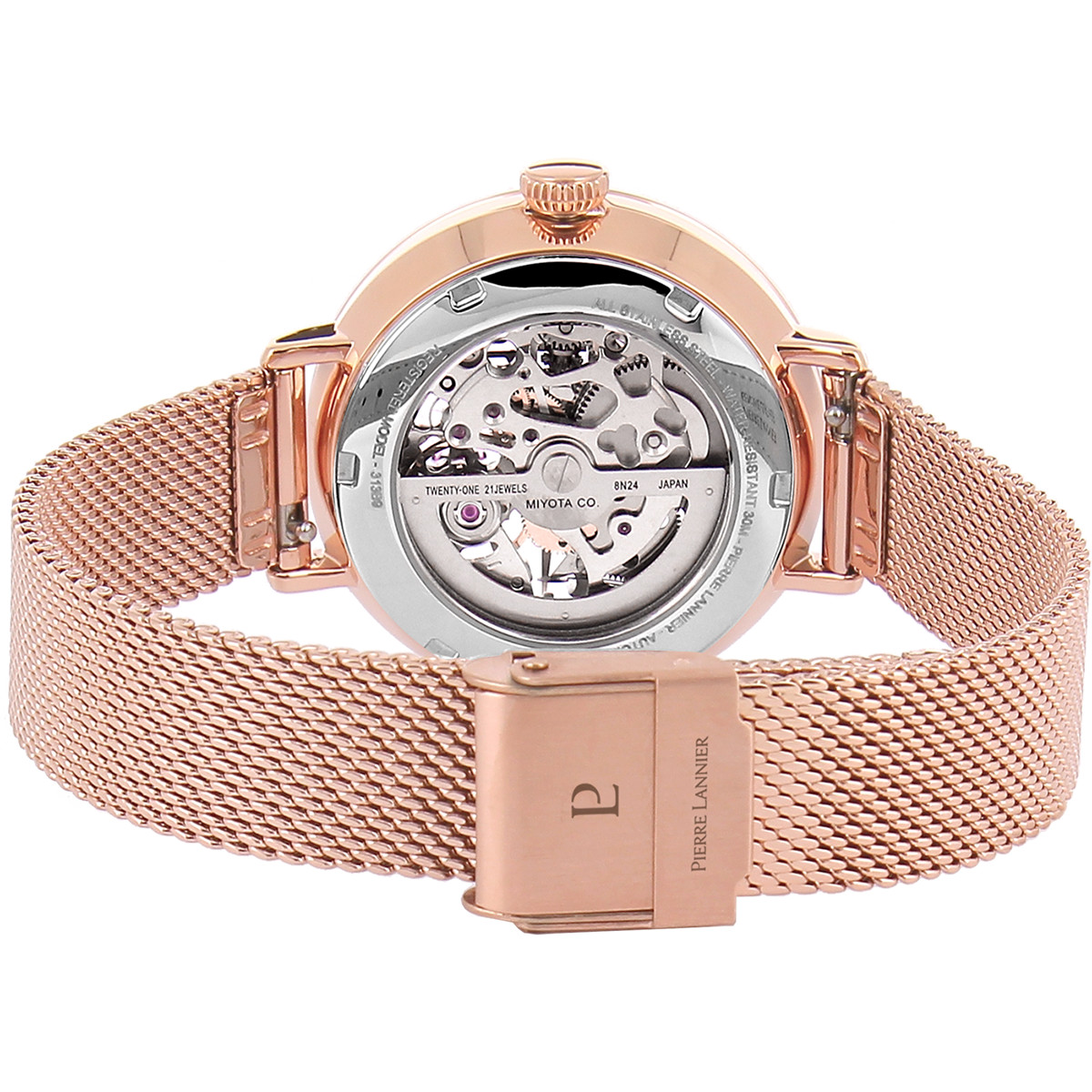 Montre Pierre Lannier femme automatique acier rose