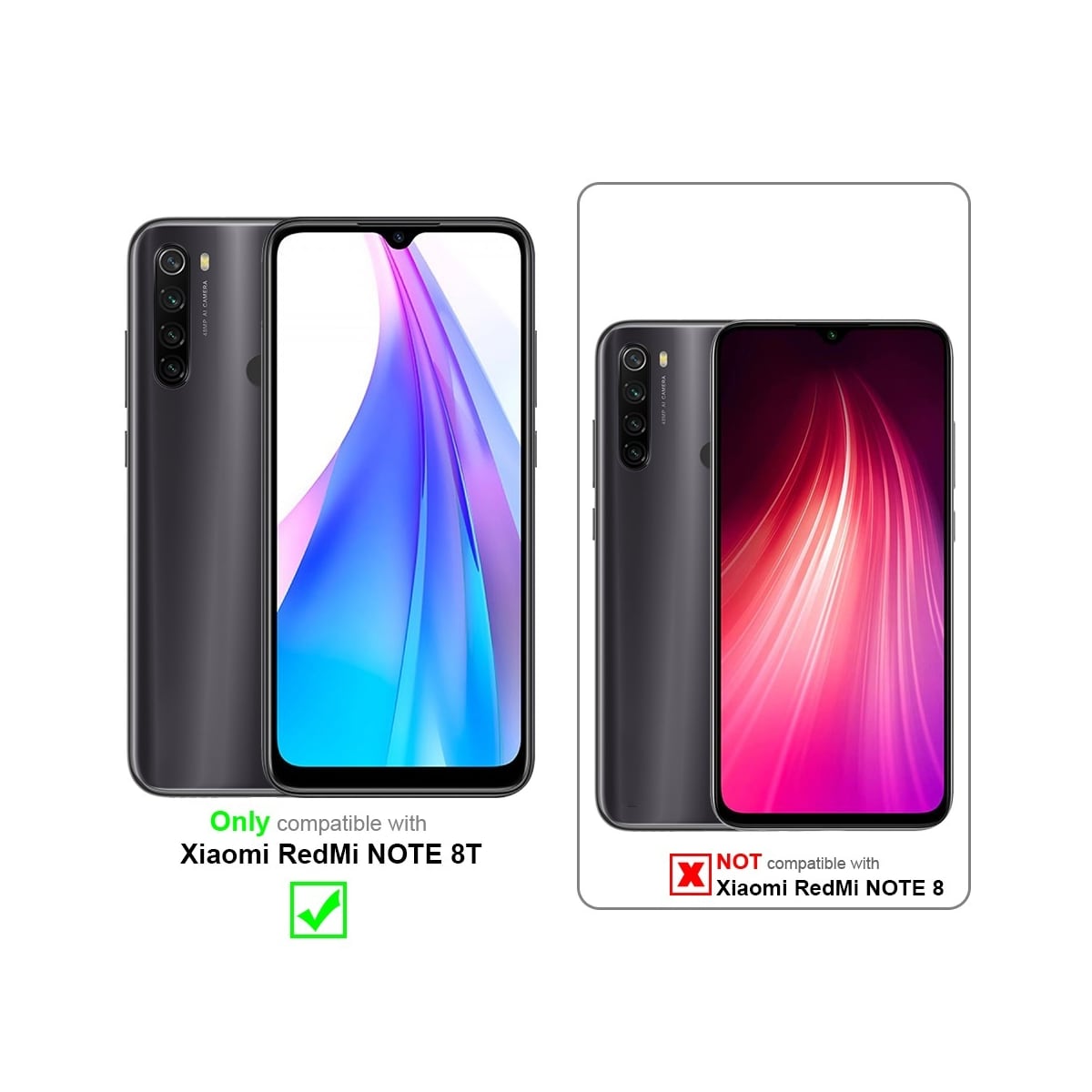 Xiaomi RedMi NOTE 8T Skjermbeskytter Skärmskydd (svart)