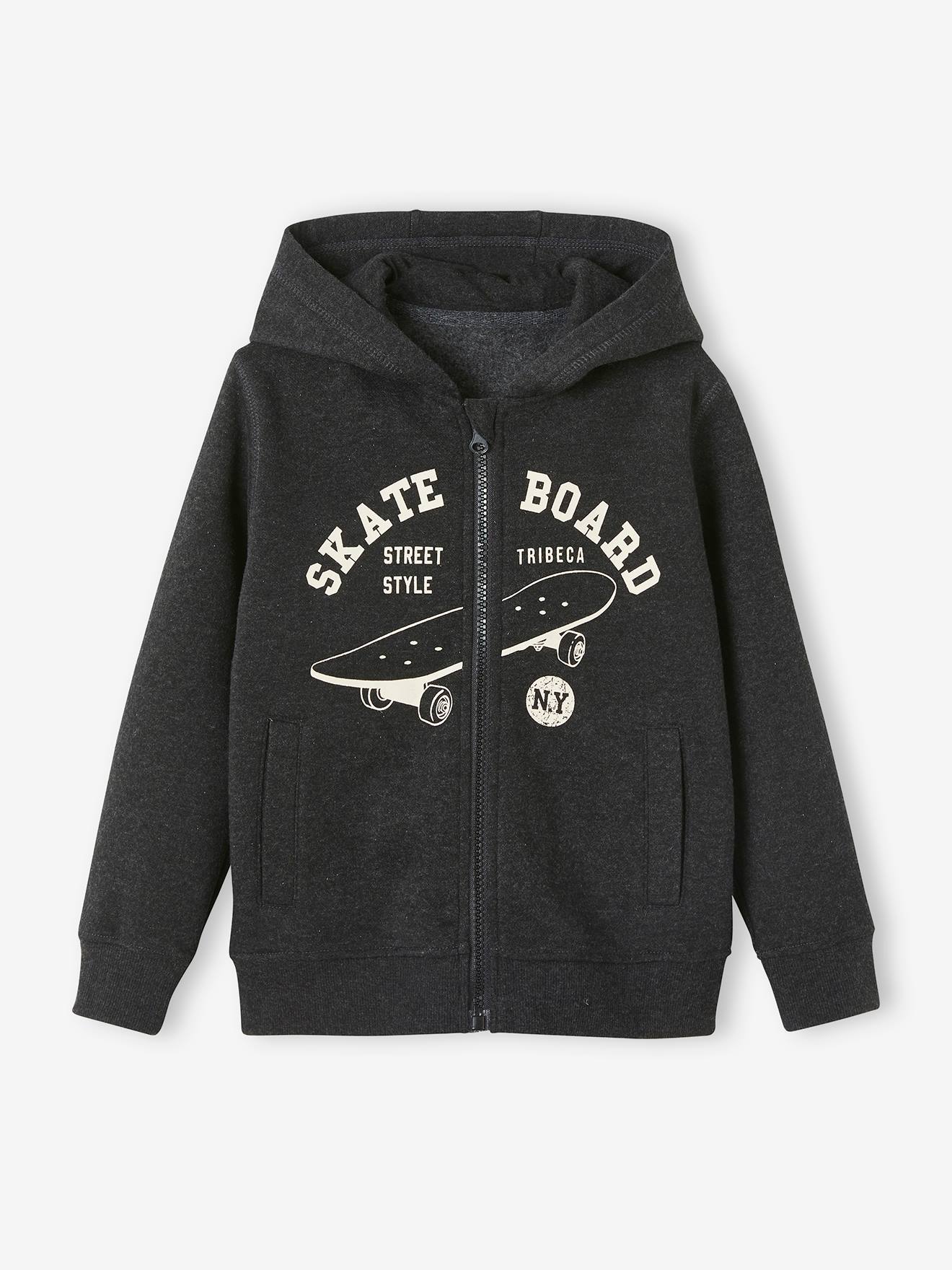 Moletom com zíper Skate, verde pinho infantil