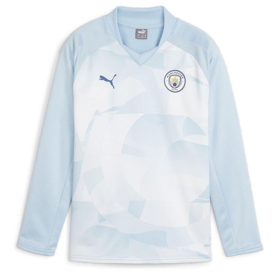 Manchester City Sweat Avant-Match - Silber/Bleu Manches Longues Enfant