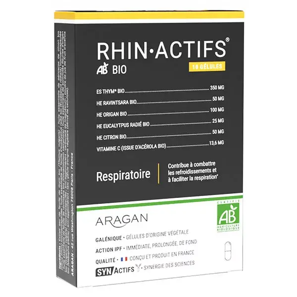 Aragan - Synactifs - Rhinactifs® BIO - Alívio Respiratório - Tomilho - 10 cápsulas