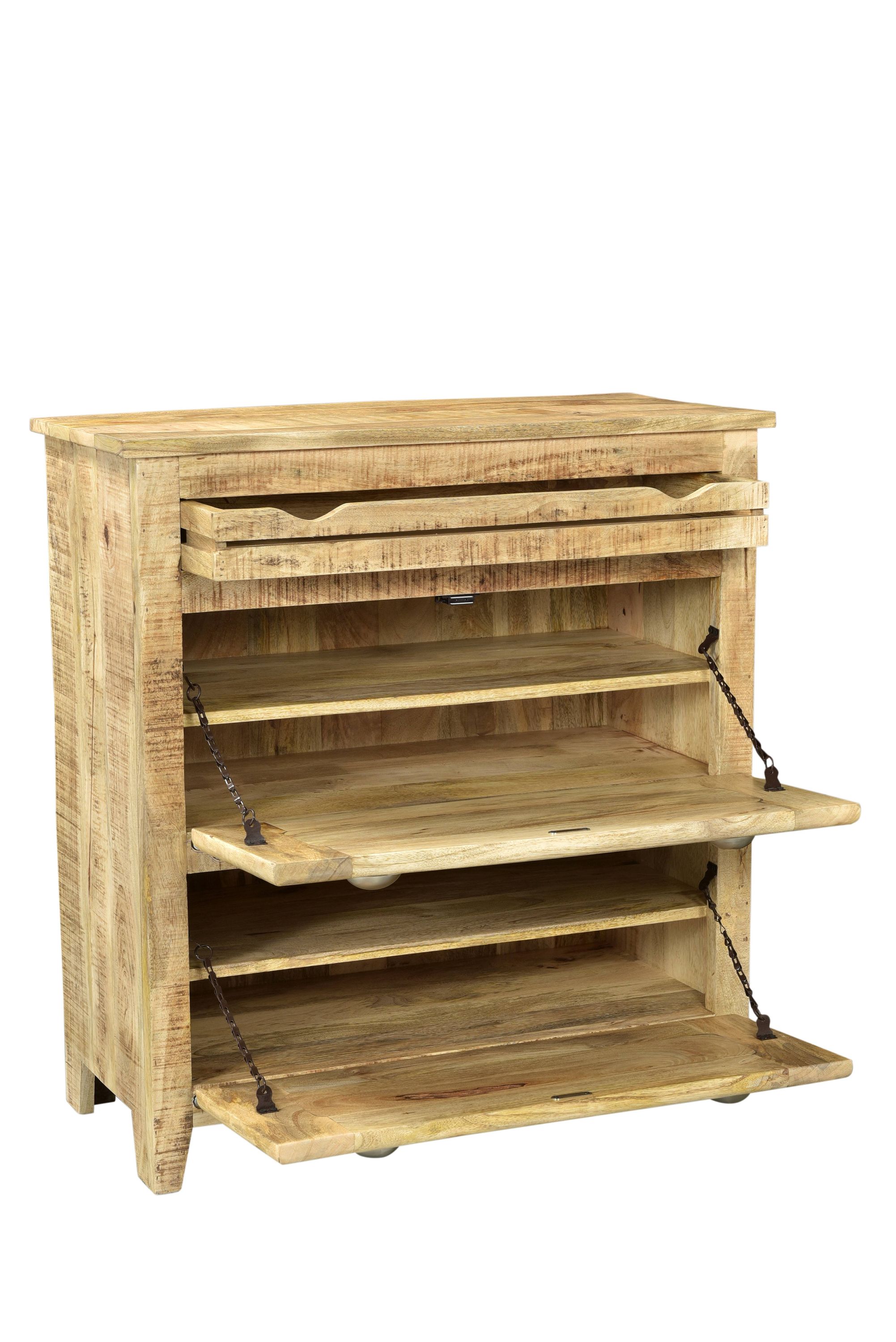 Schuhschrank Frigo Mangoholz Schuhkommode Schuhablage Schuhregal Schuhkipper