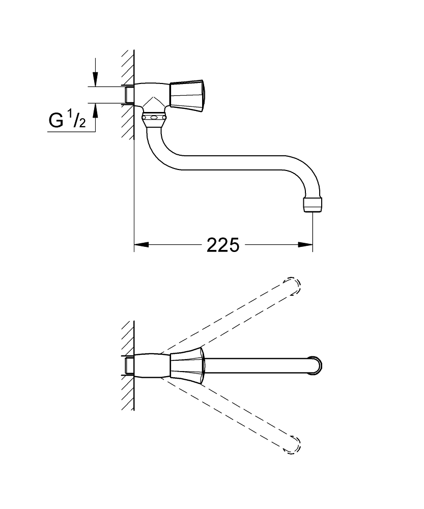 Grohe Costa-L wandtapkraan 1/2