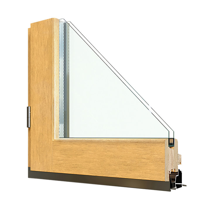 Porte fenêtre bois 1 vantail GoodHome - l.80 x h.205 cm, tirant gauche