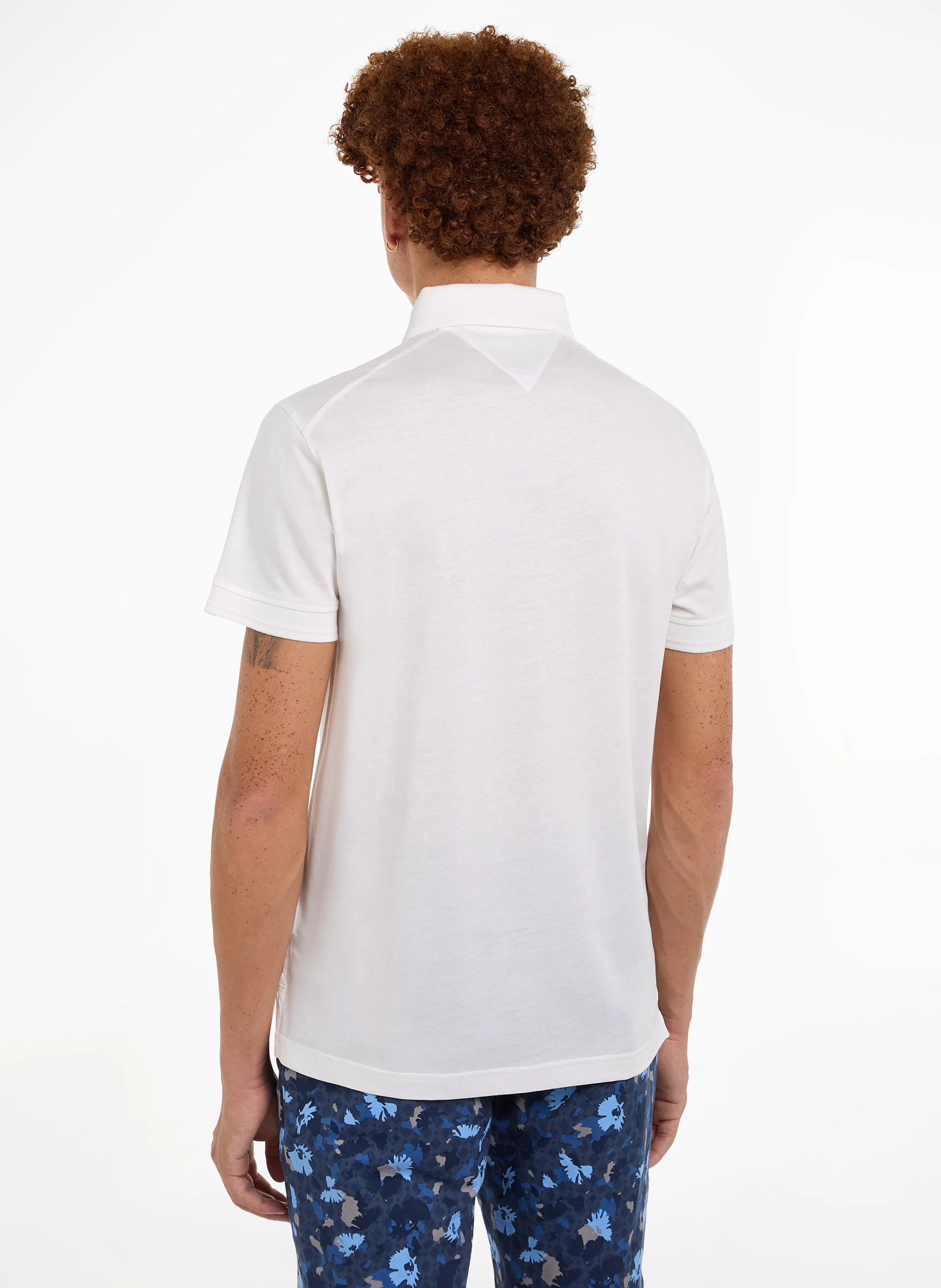 Polo droit en coton| Blanc