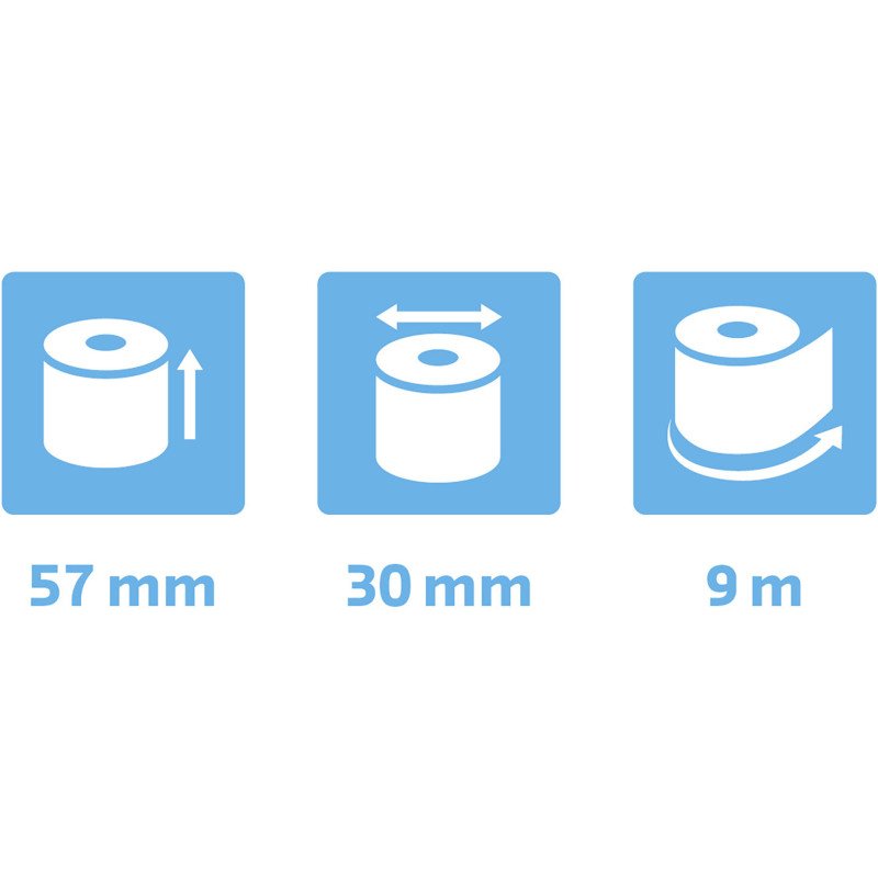 Bobines Terminaux bancaires Exacompta 40642E - l 57 mm x L 9 m, Ø 30 mm - 1 pli(s) - paquet de 20