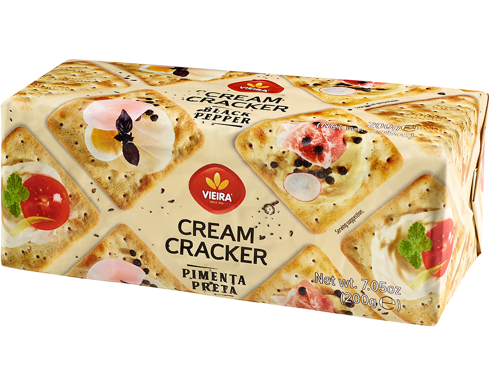 CREAM CRACKER VIEIRA PIMENTA PRETA 200G