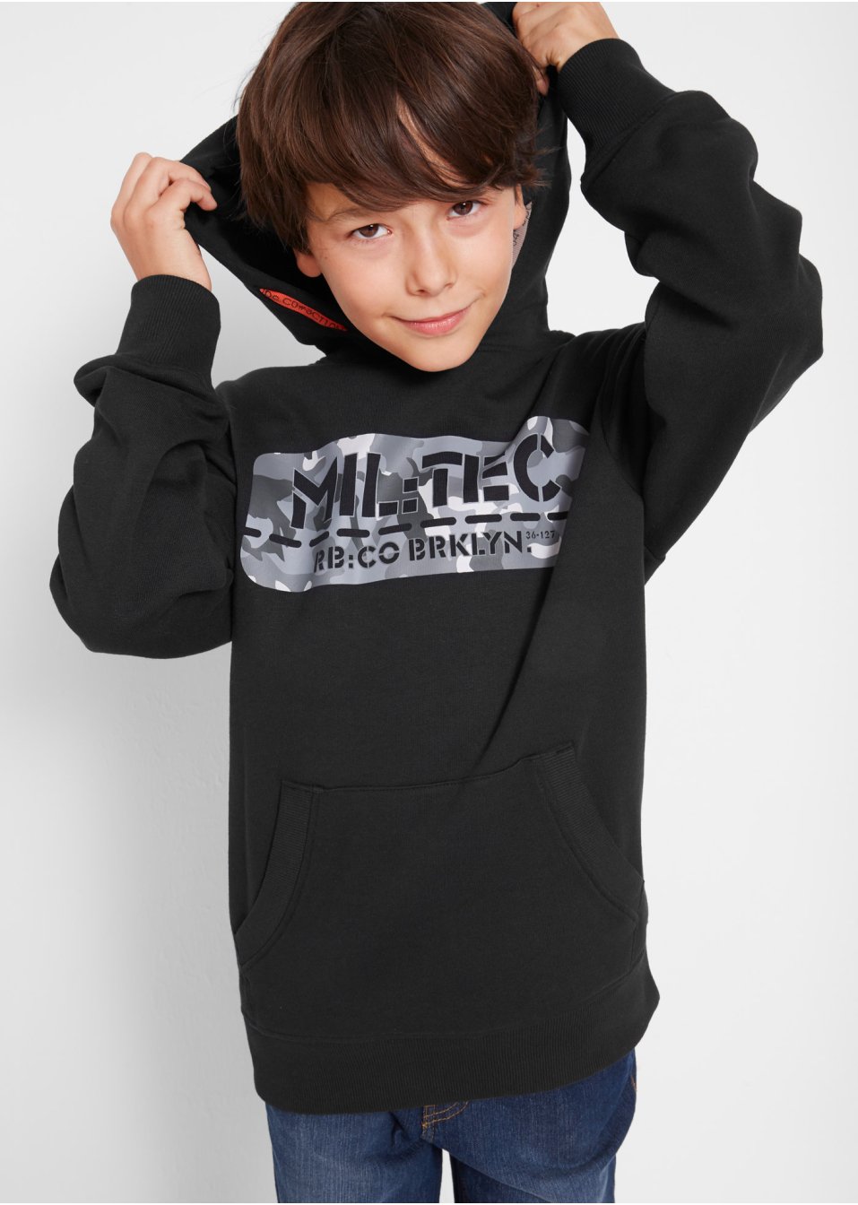 Sweat-shirt garçon à capuche avec imprimé