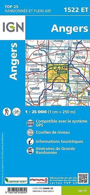 IGN - TOP 25 1522 ET ANGERS 1 25 000
