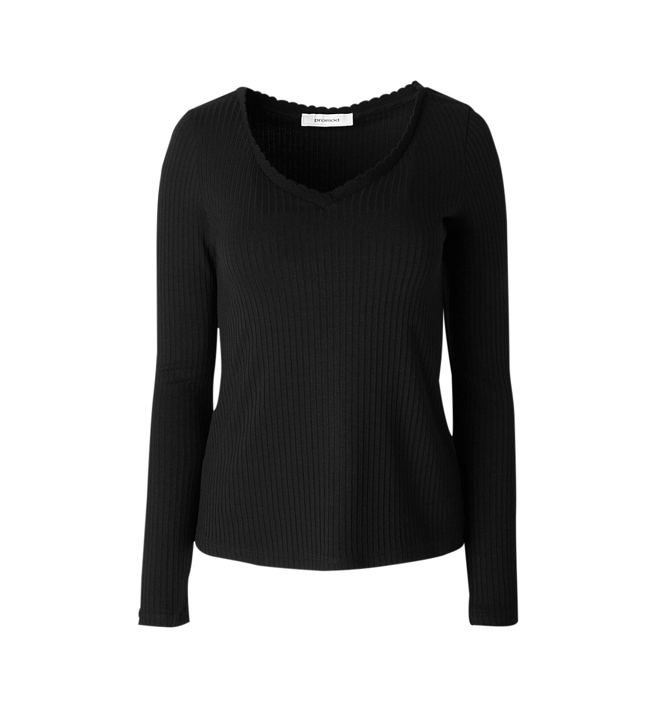 T-shirt ctelé Femme - Noir