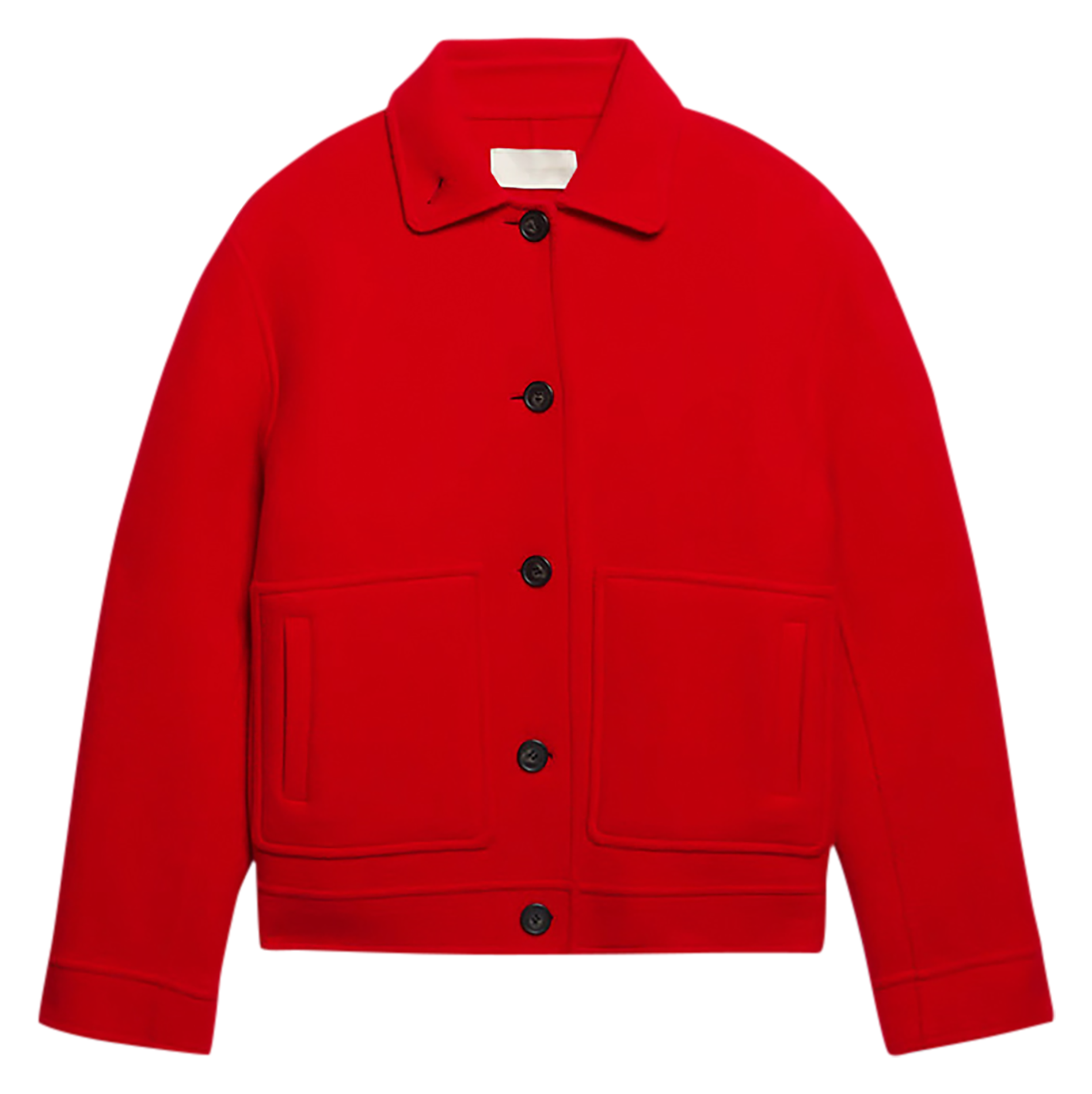 DIEGO - Veste col chemise en laine | Rouge