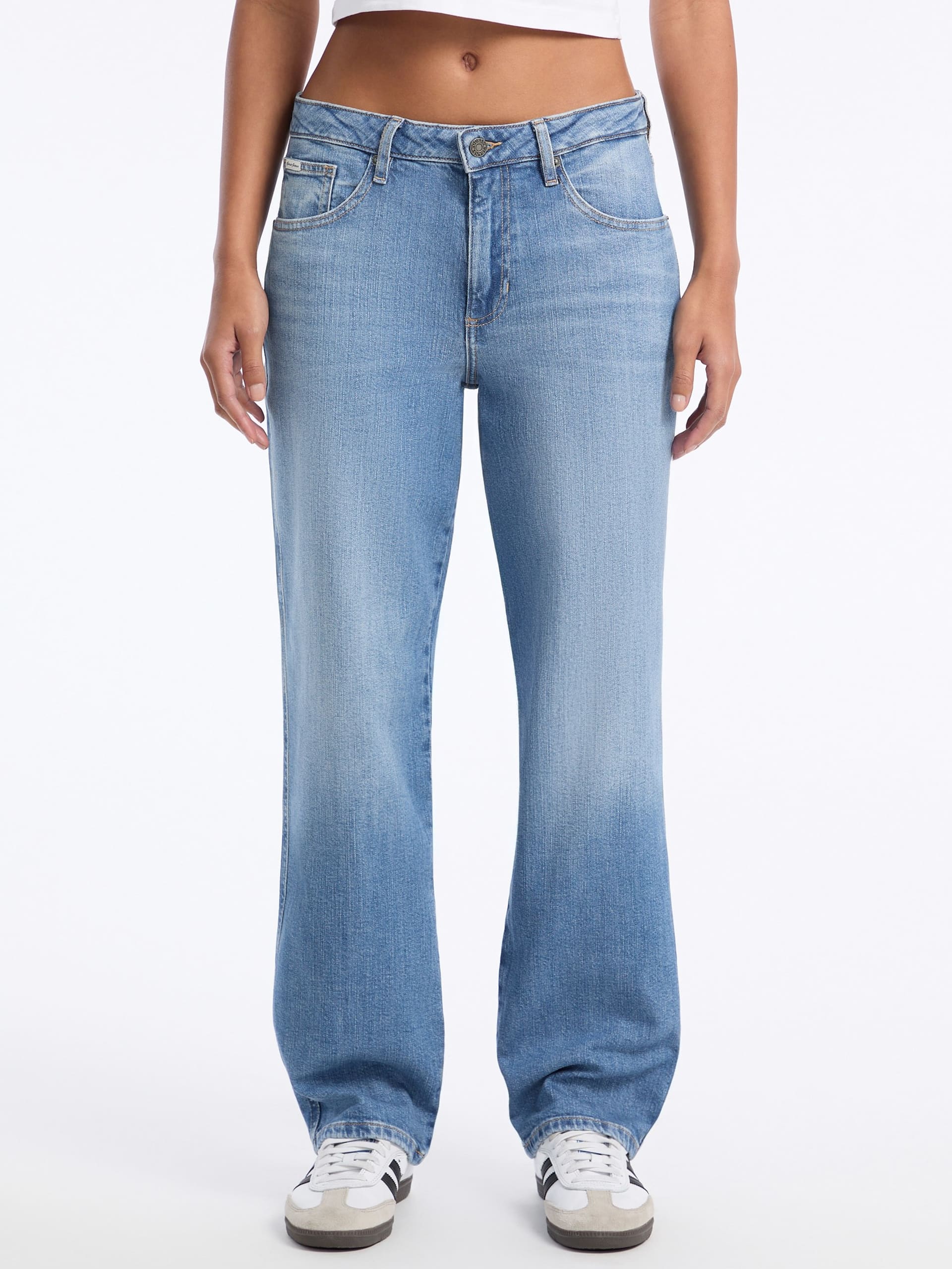 Calça jeans boyfriend de perna reta