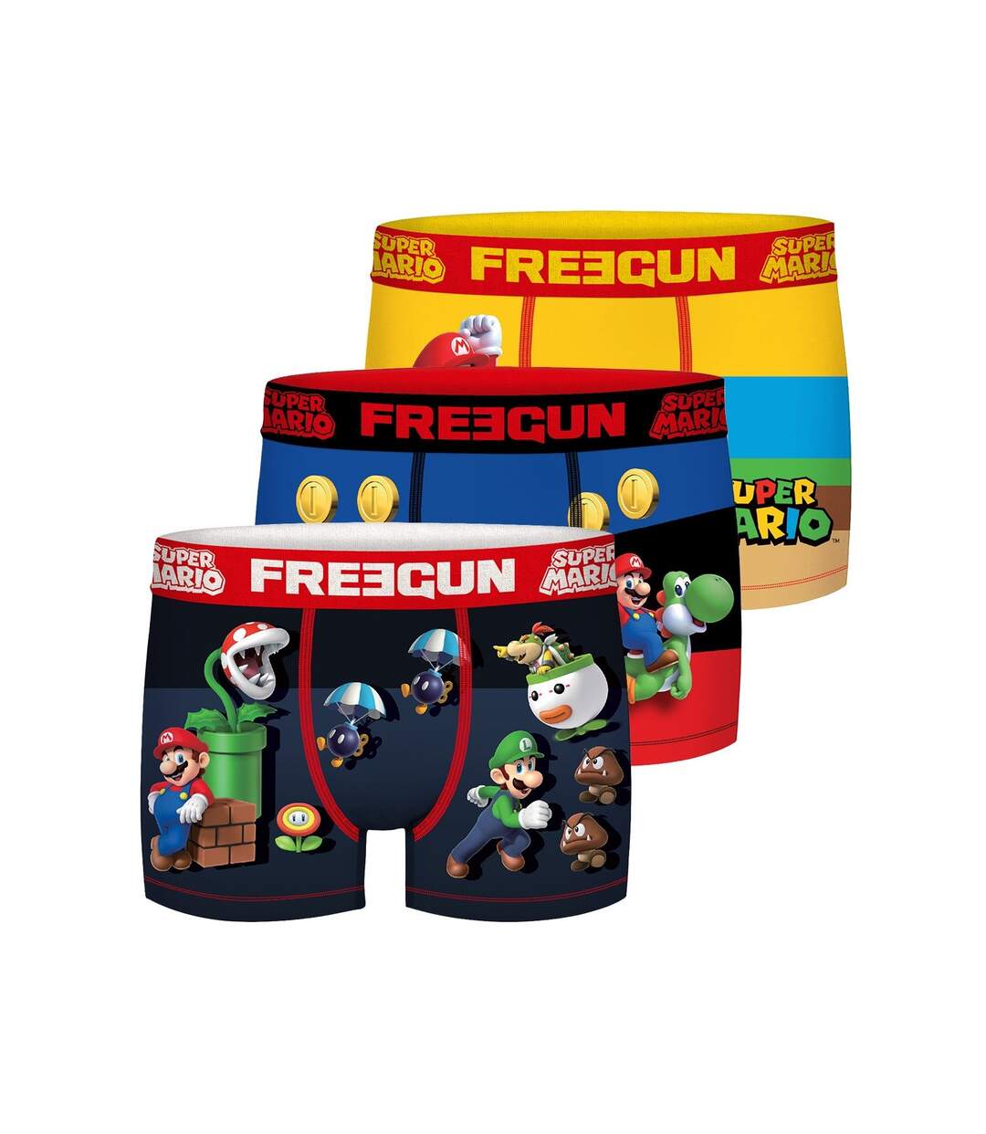 Boxer Homme Luigi, Bowser, Calecon Homme, SUPER MARIO, Maille Aérée et Confortable (Lot de 3)