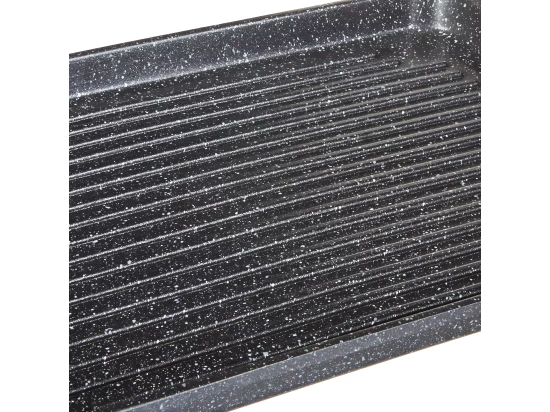 Plancha en aluminium - 45,5 x 27,5 x 5,5 cm - Noir