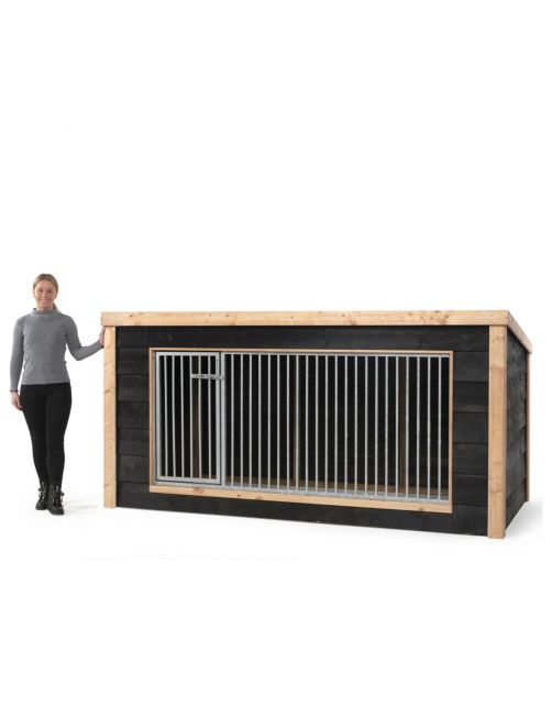 Voldux Hondenkennel Reno - Hondenhok - 260x130x132 cm Zwart