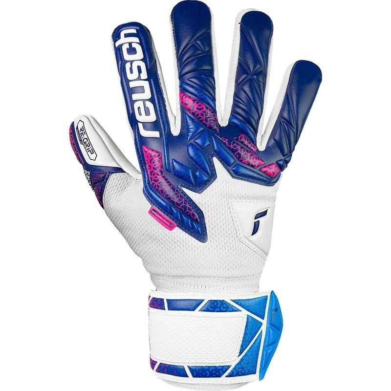Reusch Gants de Gardien Attrakt RE:GRIP - Blanc/Bleu/Rose Enfant