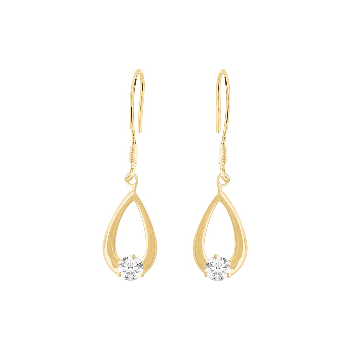 Boucles d'oreilles plaqué or et oxyde de zirconium