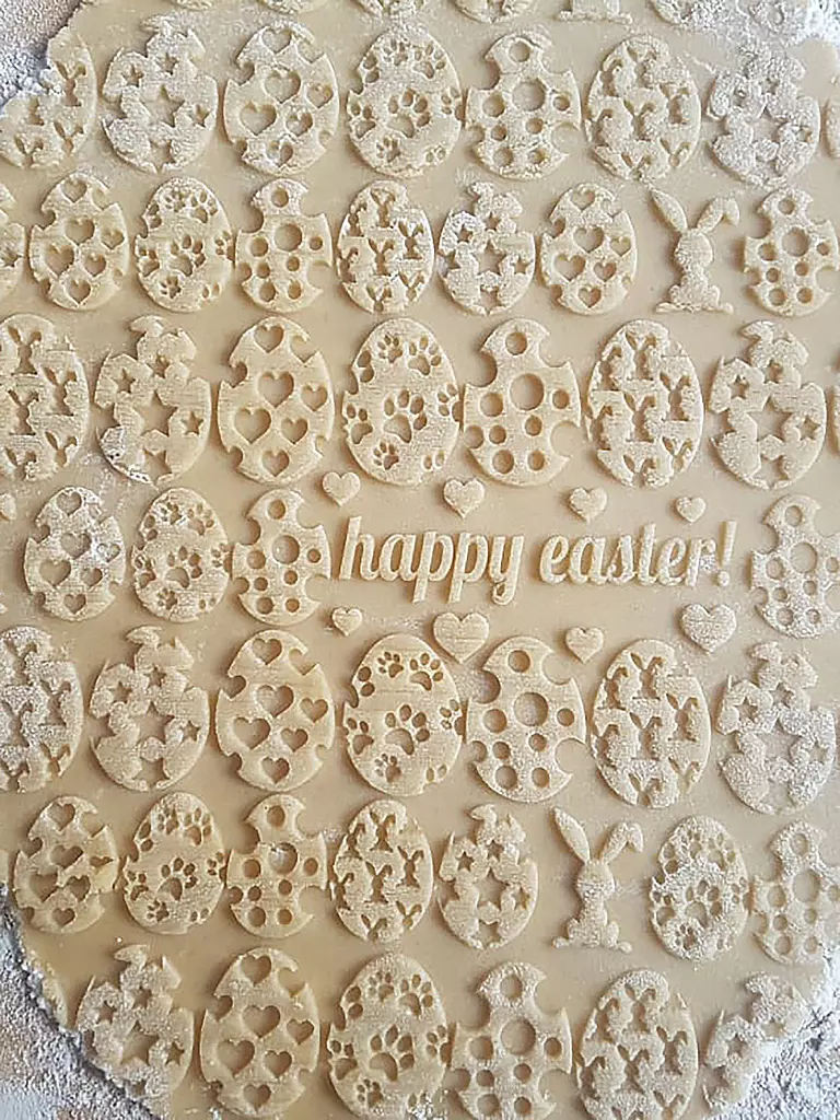 FOLKROLL Teigrolle groß 43cm Happy Easter braun