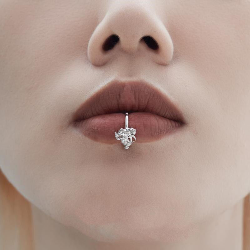 Miumi - Rose Alloy Lip Ring