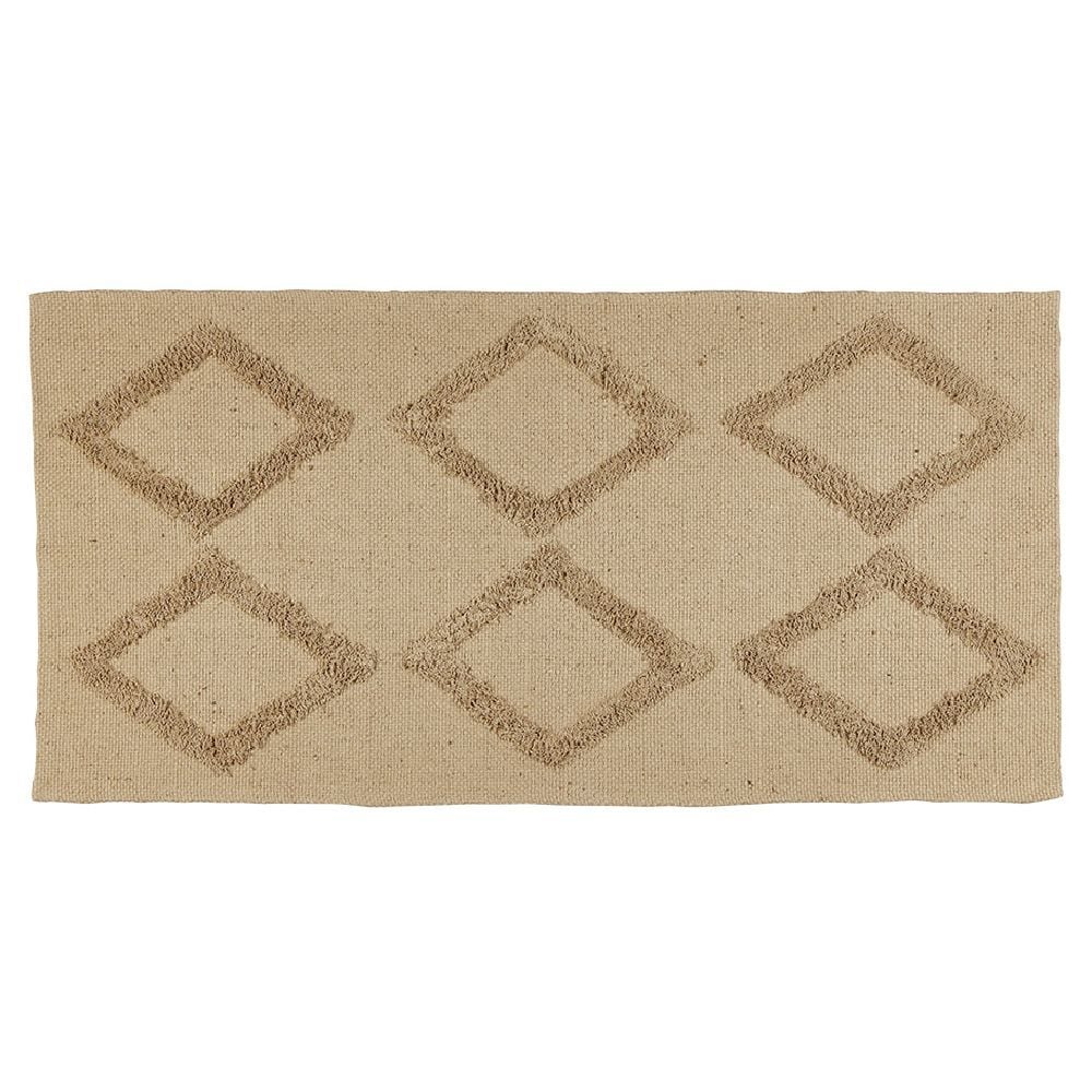 Tapis jute tufté jute et coton 140x70cm
