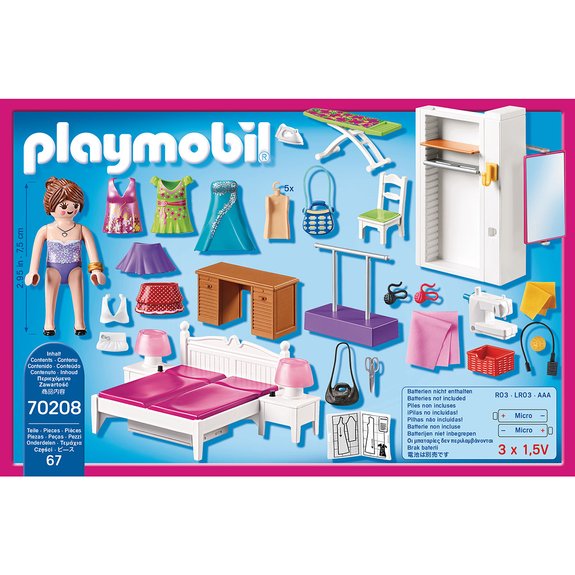 Chambre avec espace couture Playmobil Dollhouse 70208