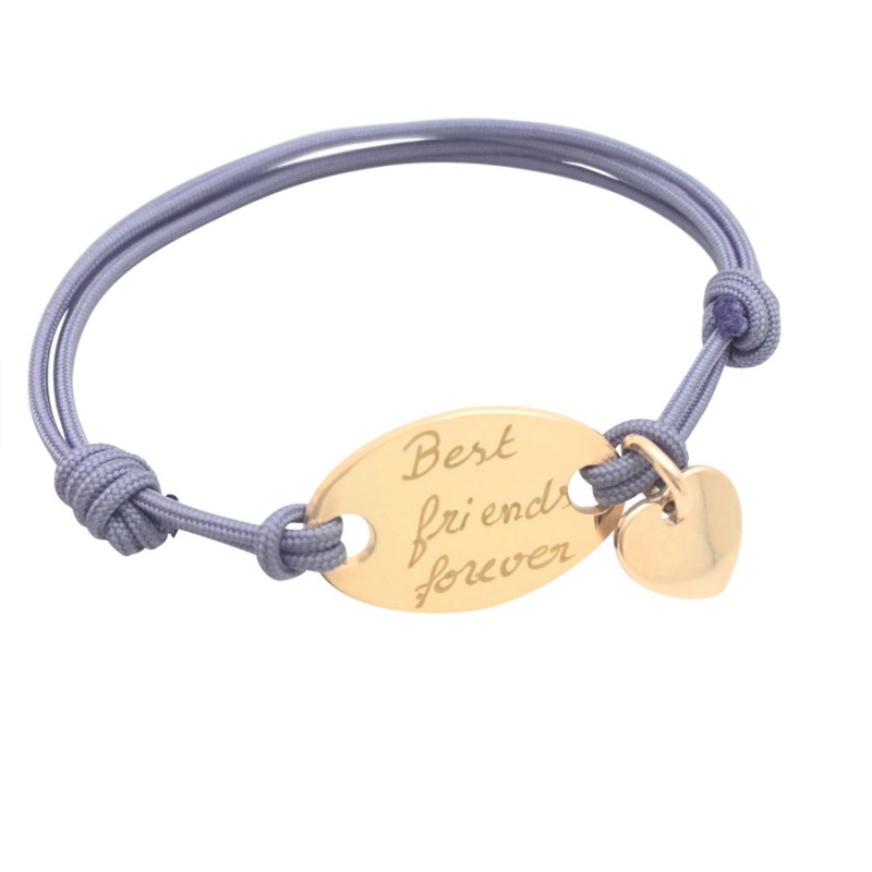 Bracelet ovale et mini coeur plaqué or 3 microns