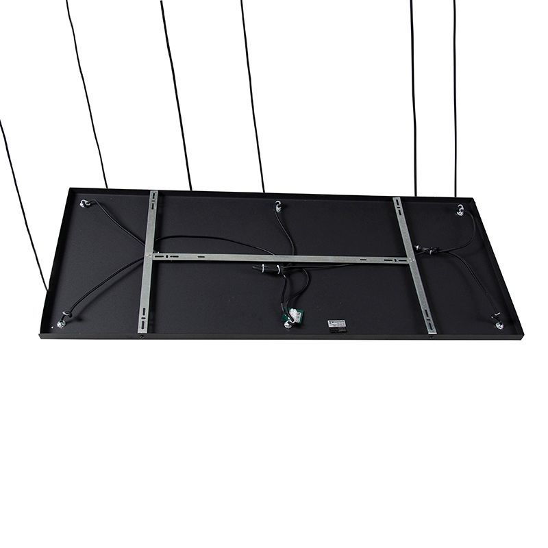 Art deco hanglamp zwart met smoke glas 6-lichts - Wallace