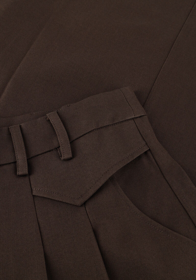 bruine co'couture midirok luna pocket pleat skirt