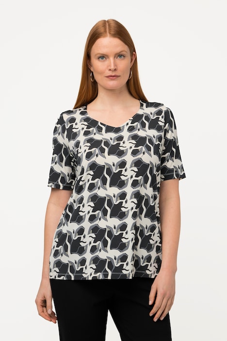 Slinkyshirt, Blüten, Classic, Herzausschnitt, Halbarm