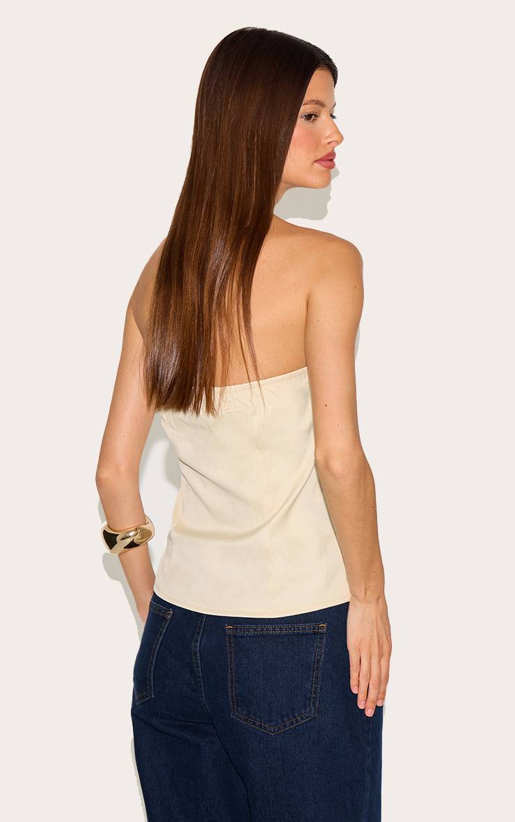 Crème Gilet Ajusté Bandeau Avec Boutons