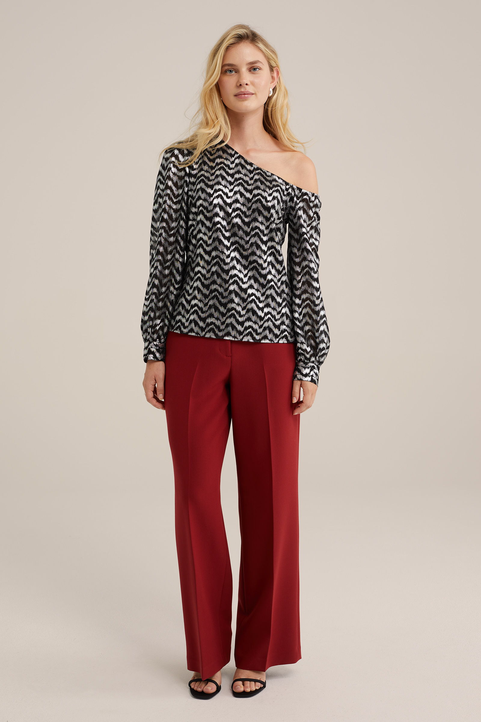 top met dessin WE Fashion Zwart