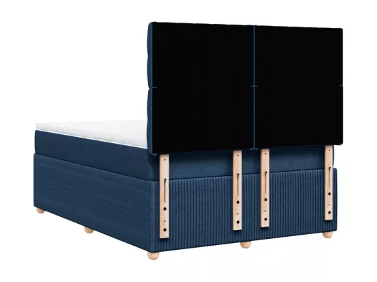 Sommier à lattes de lit avec matelas Bleu 160x200 cm Tissu