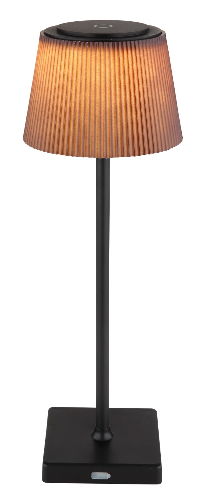 LED-Tischleuchte - schwarz matt - braun satiniert - 38 cm