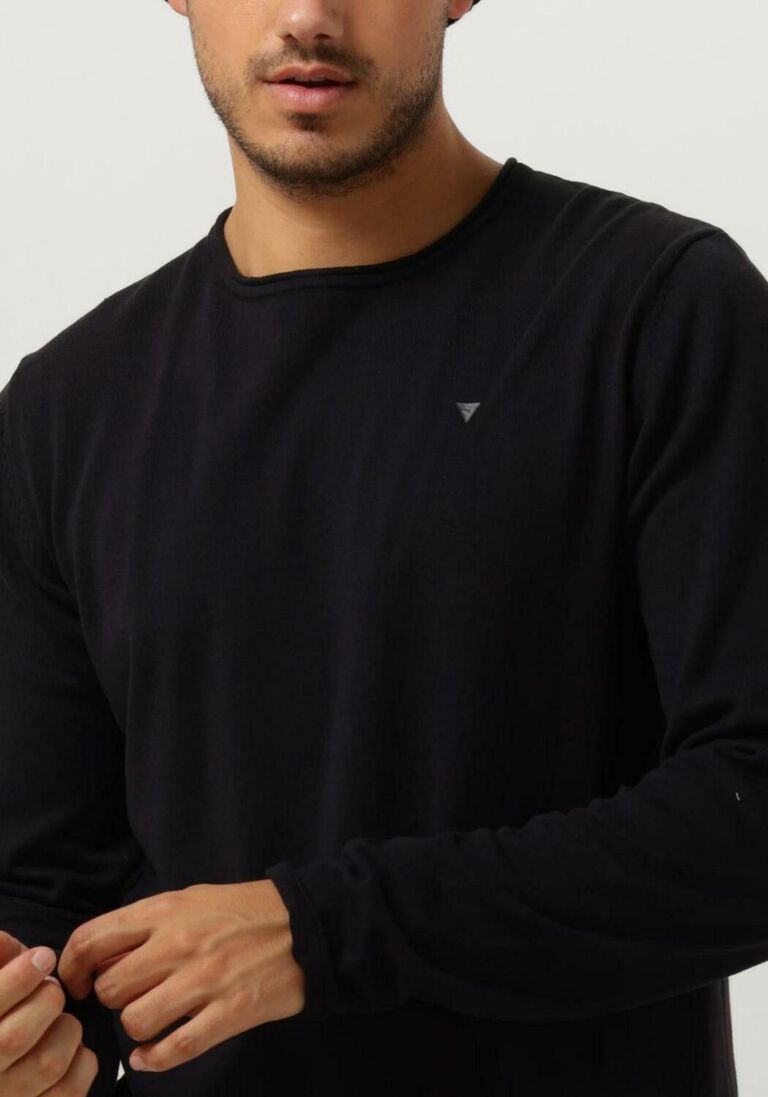 PUREWHITE antraciet purewhite trui flat knitted shirt with small logo on chest