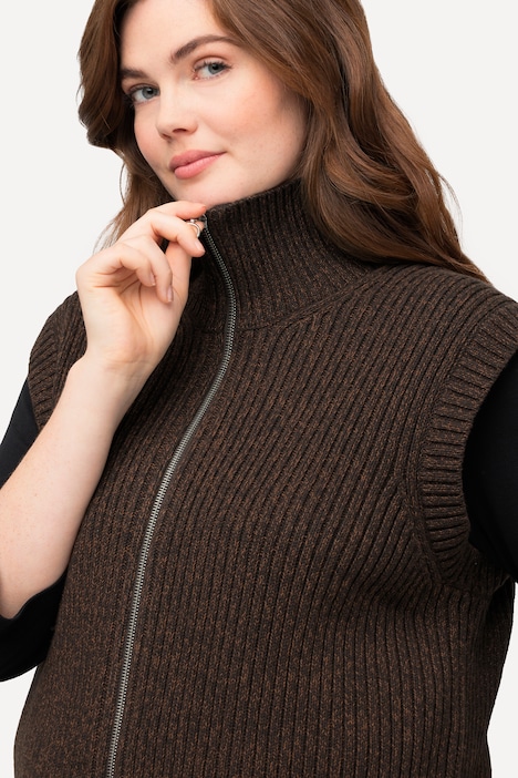 Weste, Stehkragen, 2-Wege-Zipper, ärmellos, Biobaumwolle