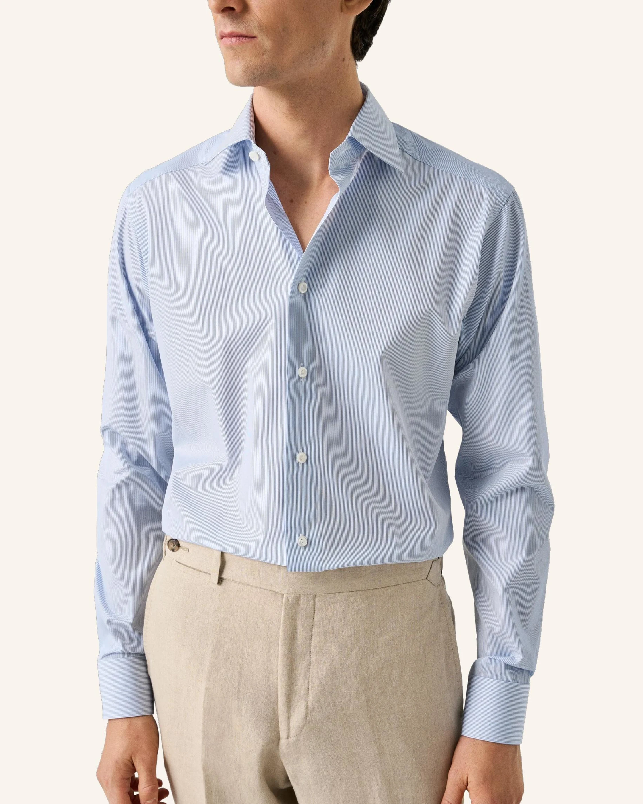 ETON Hemd Baumwolle Piqué Gestreift Slim Fit
