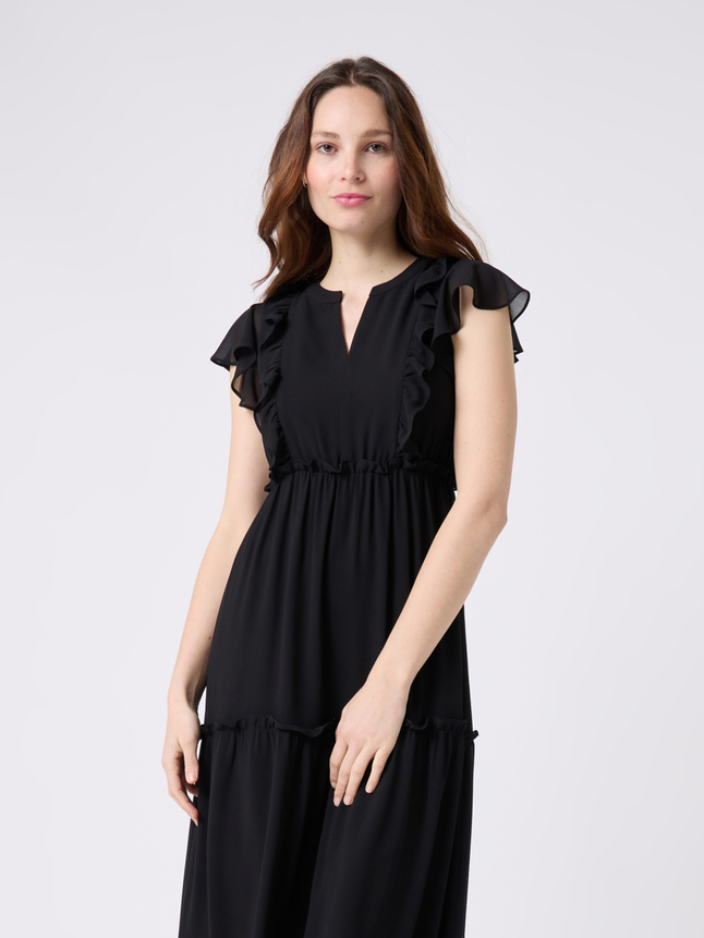 Robe longue manches courtes
