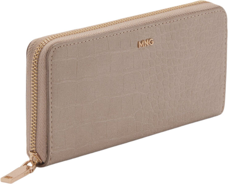 MANGO Animal print effect wallet Lt pastel brown