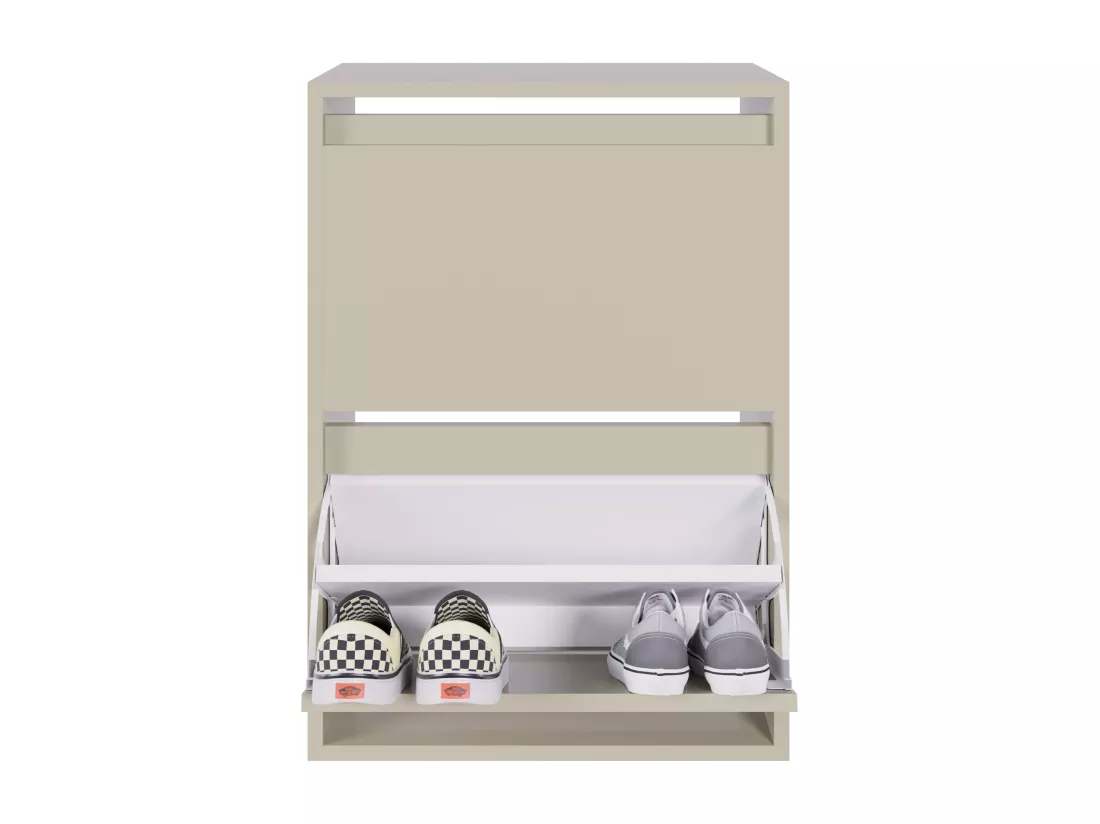 Meuble à chaussures 2 portes suspendu - 50 cm - grège - BEMMI