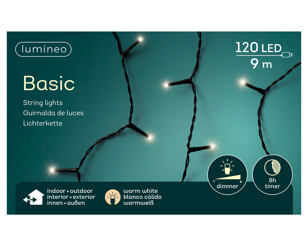 Lumineo Basic - Kerstboomverlichting - 120 - Warm wit - 900 cm