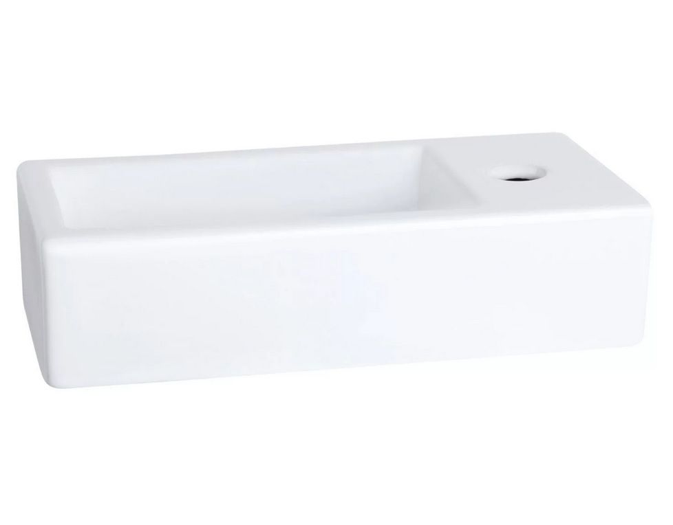 MD Interior Bello toiletmeubel mangohout links met keramische fontein rechts